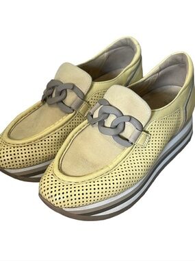Softwaves Clarice Pale Yellow Platform Loafer Sneakers 39.5
